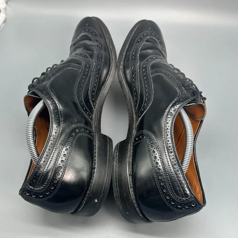 Allen Edmonds Mcallister Mens 13 Black Leather Dress Shoes Lace-Up Block Heel